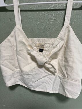 Universal Thread Cream Tie-Front Bandeau Cami Linen blend